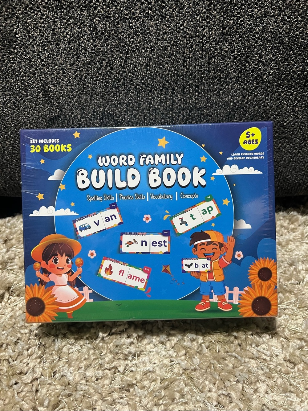 Word Family Build Book - Blue Educational Flash Cards for Kids